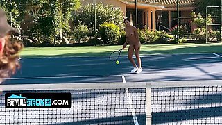 Family Strokes featuring Cassie Del Isla's skirt porn