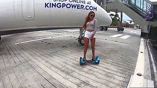 Hoverboard fun with big ass Thai GF and horny sex once home