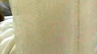 Adorable brown-haired with slant eyes in lilaceous underwear plays with fresh sexual fucktoy