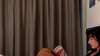 Real College Girl Hottest Brunette Babe in Black Stockings Andmini Short Skirt Gives a CFNM Handjob Slowly Gets Cum on Her Legs