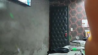 Chubby BBW Brazilian gives deep throat blowjob and gets fucked in motel