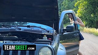 Concept: roadside rescue by teamskeet labs feat. Anya Olsen - stranded teenage screws a filthy stranger