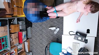 Skinny Blonde Babe Sucks Thick Cock Deep Throat In Storage Room