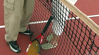 Petite Dara Hot Sex in the Tennis Court