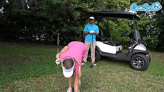 Camsoda - Sexy petite golfing blonde masturbates outdoors