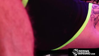 FISTING INFERNO - Hairy Hunk Greg Shoves Robot Plug Up