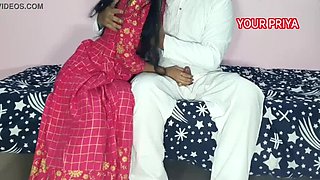 Hot Desi Bhabhi Priya Gets Rough Sucked and Fucked by Father-in-Law After New Year Party - Hindi Audio