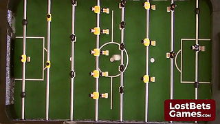 A Strip Foosball Game Promises a Spanking Treat at the End