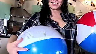 Beach Ball Pressure Play Barefoot Squeeze, Cameltoe & Thigh Crushing