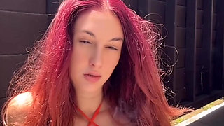 Italian Long hair big boobs Stepmom Artemisia Love smoking session outdoor
