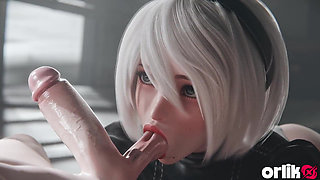 White haired babe  loves a good dick