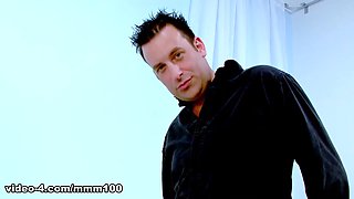 Big black cock for busty brunette Katie Kox while her boyfriend watches - MMM100