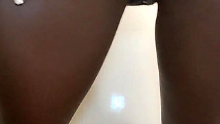 Tall Ebony African Goddess Wet Shower Masturbation