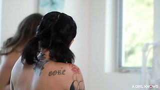 Raunchy lesbians smutty porn scene