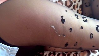 Amateur cum on legs compilation