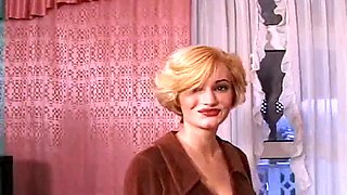 Vintage Blond Beauty Explores Wild Threesome Desire