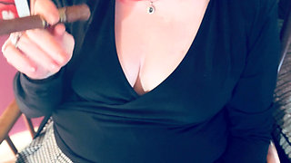 Cigar Smoking With Miss Tina Snua The Secretary!