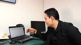 Colombian Office Slut Camilomendoza & Jimenahot114 Beg for Raise with Huge Natural Tits - Spanish Porn with Subs