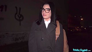 Don't Let My Mother Hear! Nerdy Brunette Emily Pink in Outdoor POV Pickup for Public Agent