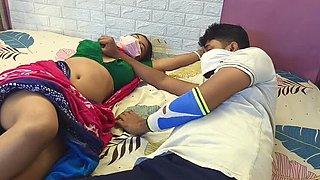 Stepbrother fingers tight teen pussy and cums on her tits
