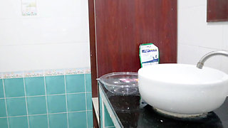 Naked Thai Student Washing School Uniform Real Thai Solo