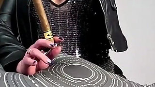 Cigar-fetish Goddess Leather, Spit, Dildo JOI and Pussy Smoking Play