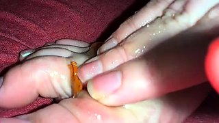 Tiny man punished and humiliated by giantess foot mistress