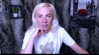 Skinny Big-Tits Blonde Milf Performs Solo Webcam