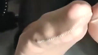 Nylon Feet Jerk off Instructions Cum on My Feet Now!