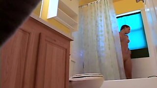 Stepdaughter 21 shaves pussy in shower (voyeur)