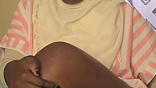 African Mom Fingering Her Self in Another Room in the Family House Full Video