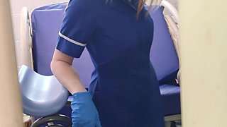 Naughty Nurse Catches You Peeking and Invites You to Fuck Her
