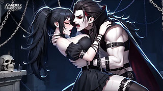 Goth Girl Bound by Vampire Lord - BDSM Monster Hentai