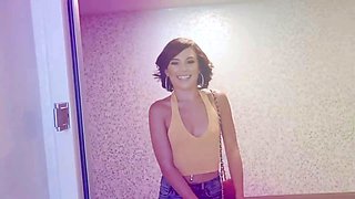 Little sis - stepsis caught brother masturbating and asks him for a sexual bribe to keep her muffle