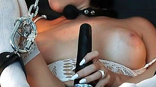5x Squirt - Chained in White Stockings with Fuck Ass and Hard Squirt