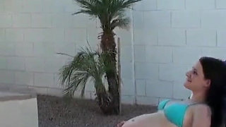 Pregnant stepsister sucks off two cocks and pays off two debts