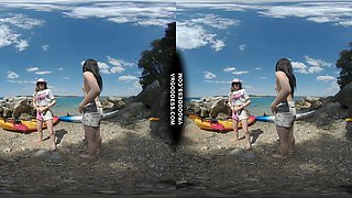 Matty and Josie Kayaking on Vacation — Hiking Nude on an Abandoned