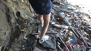 Public Beach Creampie POV