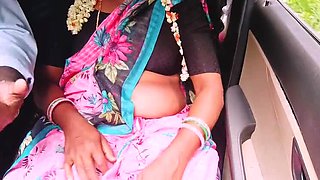 Telugu housewife cheats husband with brother-in-law on long drive – big boobs car sex dirty talk