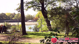 Almost caught! Stranger fucks Latina Zara Mendez in city park