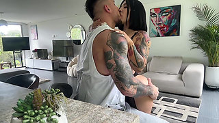 I Model My Black Lingerie to My Gym Trainer... She Fucks Me Better Than My Husband Cuckold