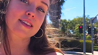 sheer top on busy street