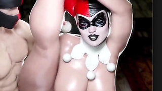 Tight Bald Pussy Harley Quinn Laughs While Getting a Nice Hard Bulging Fuck