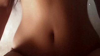 Teen Gets Horny After Seeing Her Daddy Masturbating Alone at Home and Gets Naked in the Bathroom Thinking About Riding His Cock.