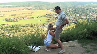 Big boobs blonde girl in action...outdoor sex