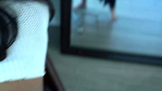 The college girl gets a Halloween visit - for her lovely butt.