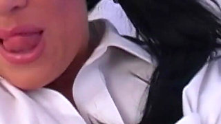 Sexy Big Tits Porn Babe Jennifer Keelings Dressed in Nylons Rips Open the Crotch Ready to Take Her Studs Big White Cock