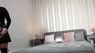 Sexy Granny In Latex Seduces Young Stud For Intense Blowjob