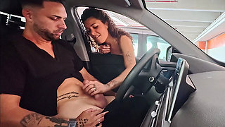 Handjob to Stranger and Deep Blowjob at His Home with Deepthroat