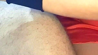 She Make My Cock Very Hard, Handjob, Spit, Oiled, Titsjob and Ballbusting Me